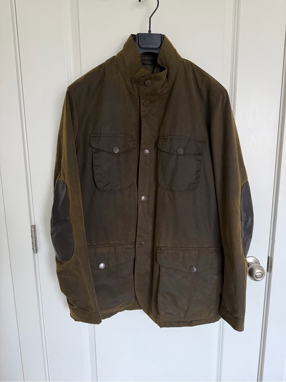 Men's Barb Olive Brown Ogston Field Jacket with Elbow Patches